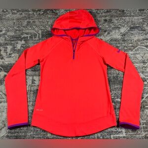 Nike Pro Compression Women’s LS 1/4 Zip Hoodie Pullover Sz Large